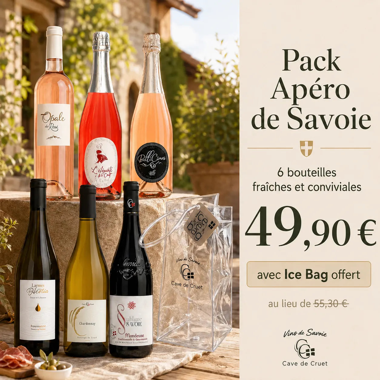 Coffret Apéro Vins de Savoie - 6 bouteilles + Ice Bag offert